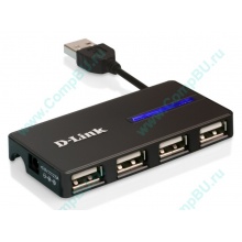 Карманный USB 2.0 концентратор D-Link DUB-104 в Кудиново, USB хаб DLink DUB104 (Кудиново)